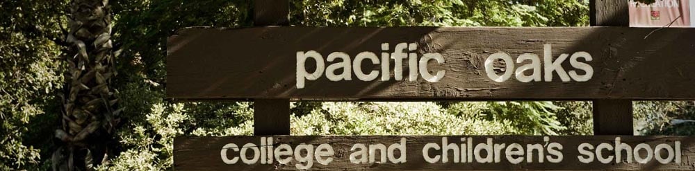pacific oaks wooden signage